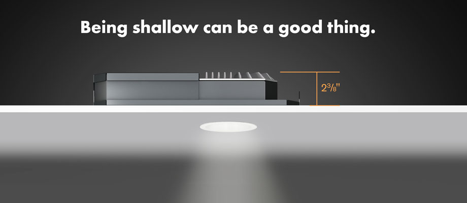 Shallow led shop downlights